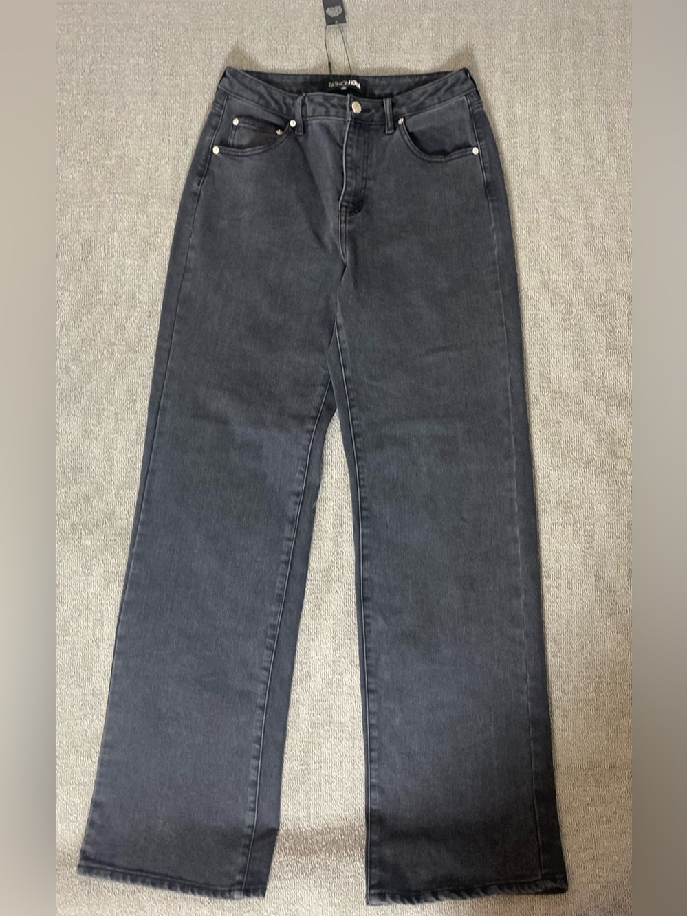 Fashion Nova Women’s Size 11 Tall BlackWash Straight Leg Jeans Daily Streetwear